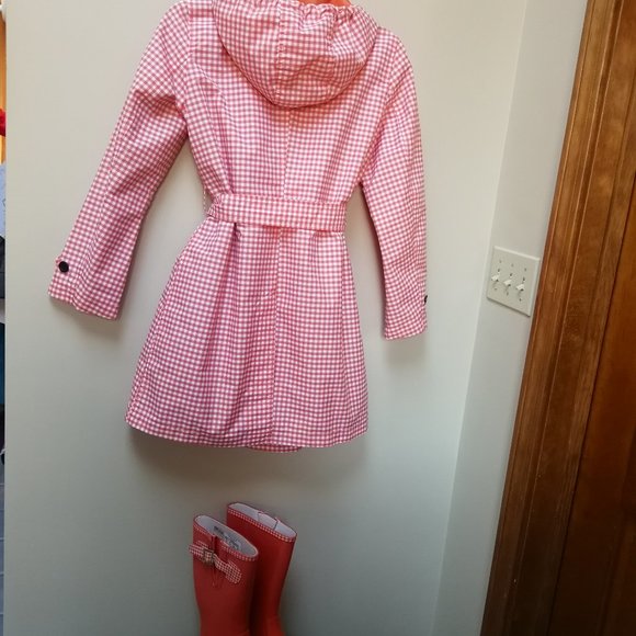 🌻 Lands' End Orange Plaid Rain Coat - Picture 10 of 10